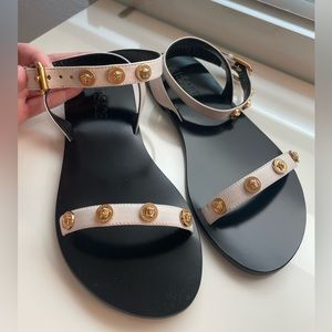 Versace White Tribute Flat Sandals